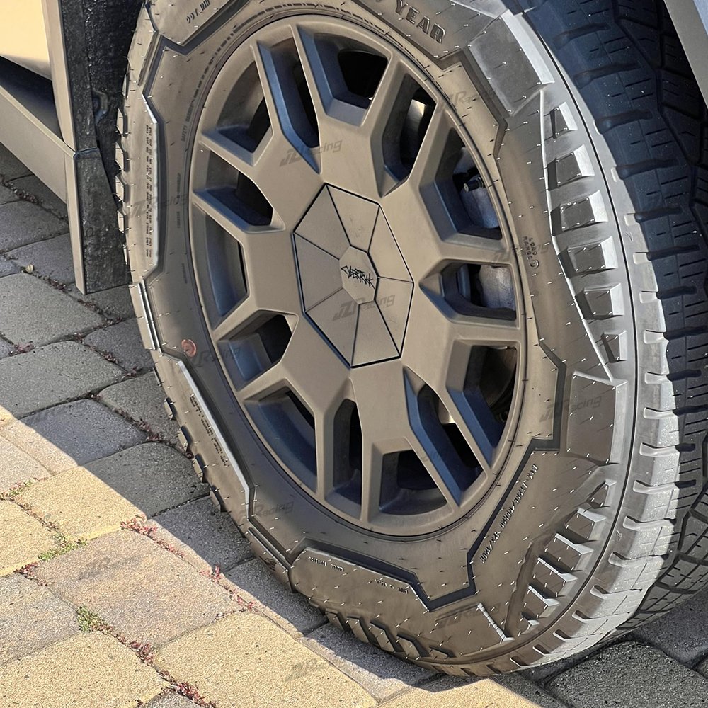 JZ Carbon Fiber Full Coverage Wheel Center Hub Caps for Tesla Cybertruck 2024 Carbon Fiber Filled, Easy to Install