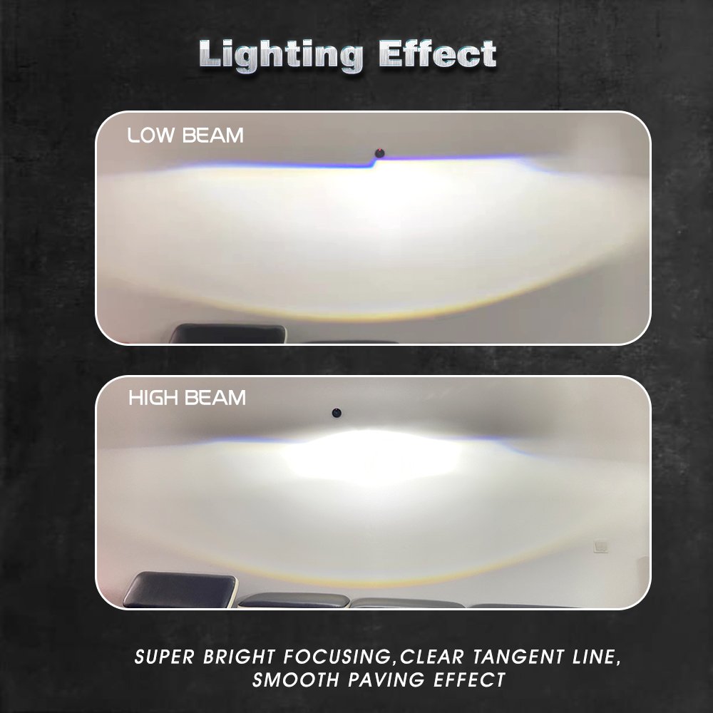Tinsin F40 Auto Led Projector Headlight Kit HID Replacement Bulb Headlamp 55W 6000K 5500LM H4 Near Far Light Short Headlights