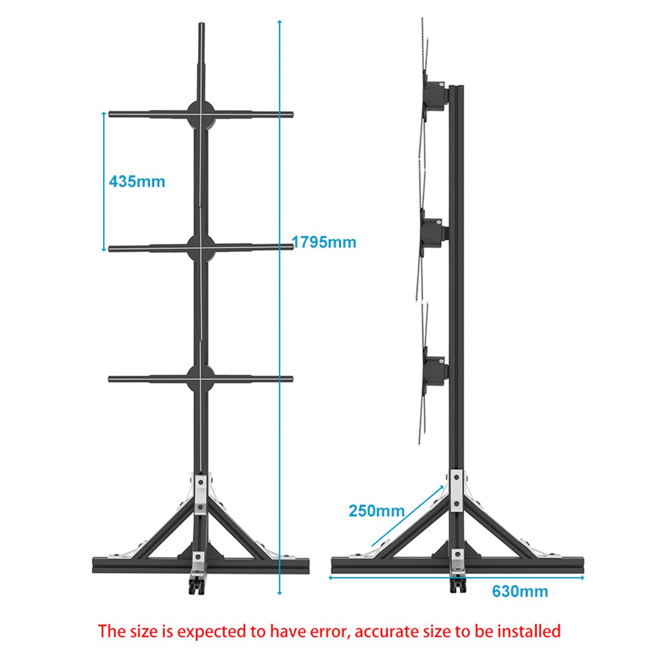 3D Hologram Fan 3d Projector Holographic Portable Aviation Box Digital Stand Human Led Fan 1x3 Splicing with Transparent Cover