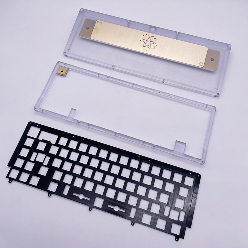 Oem Cnc Mechanical Gaming Keyboard 60% Keyboard case Weight Plate Cnc Machining Aluminum Keyboard case with Multicolor Anodize