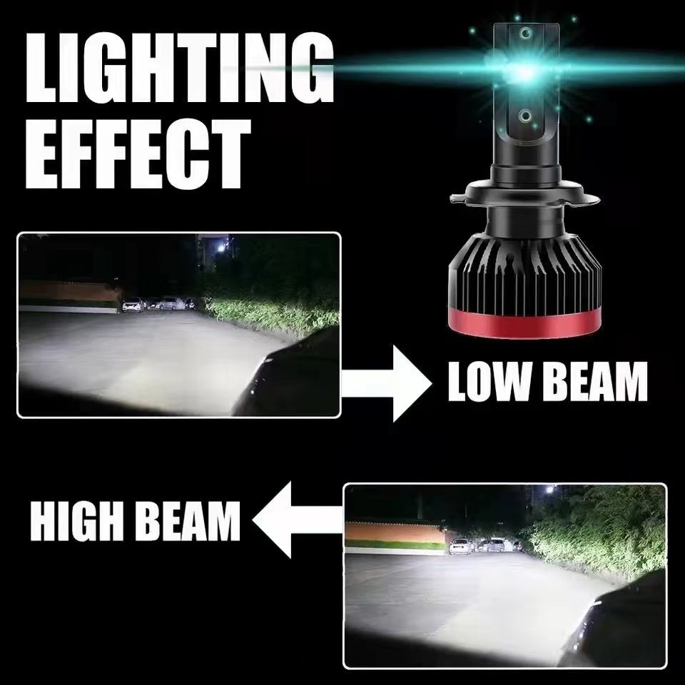 LED Headlight Canbus Compatible Bulb 9-32V DC 50W DOB Chip 6000LM 4300k 6500K 8000k IP67 Waterproof Car Headlight Accessories