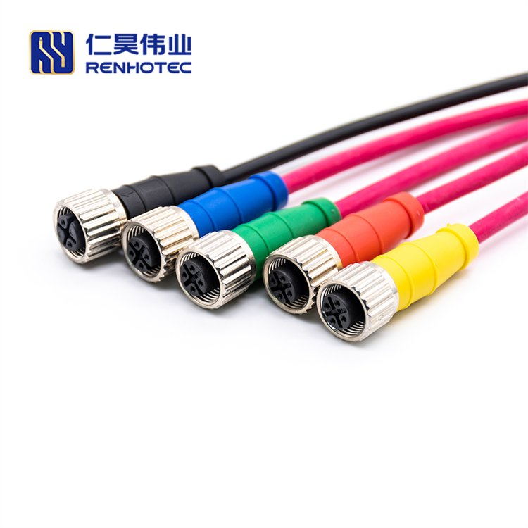 IP67 Waterproof a Code M12 Circular Sensor Connector Cable Assembly with Wire 2 3 4 5 8 12 17 Pin Pole Male Female Metal Plastic