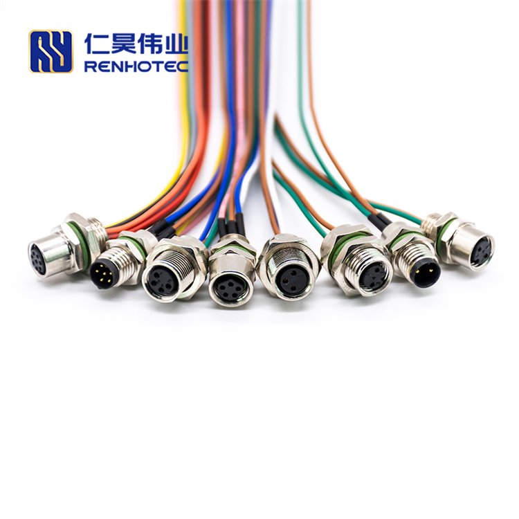IP67 Waterproof a Code M12 Circular Sensor Connector Cable Assembly with Wire 2 3 4 5 8 12 17 Pin Pole Male Female Metal Plastic