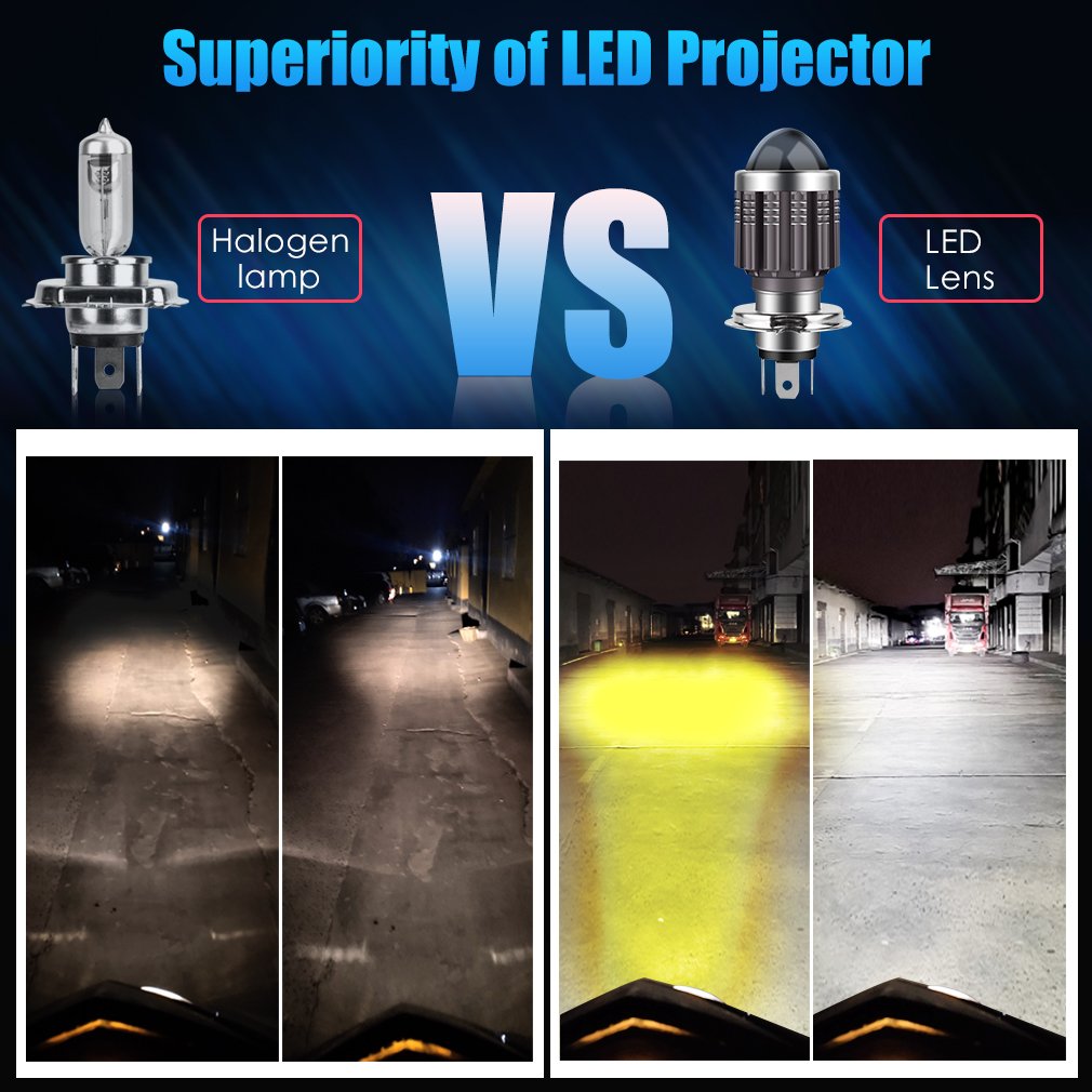 10000LM H4 LED Moto H6 BA20D LED Motorcycle Headlight Bulbs CSP Lens White Yellow Hi-Lo Beam Lamp Scooter Accessories Fog Lights