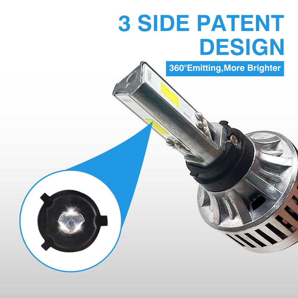 MOTOLED Super Bright 60W 6000Lumen CSP White Color M3plus Motorcycle Led Headlights with Hi/Lo Beam