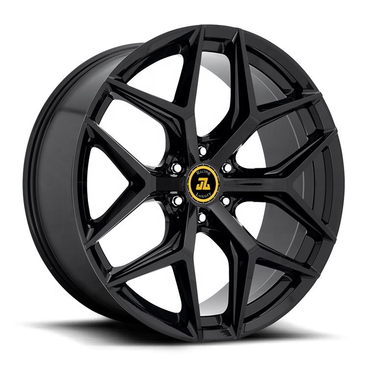 Jiangzao 15 16 17 18 19 20 21 22 Inch Multi Spoke Black Finish Alloy Car Wheel Car Rims 5 Hole Alloy Wheels for Car SUV
