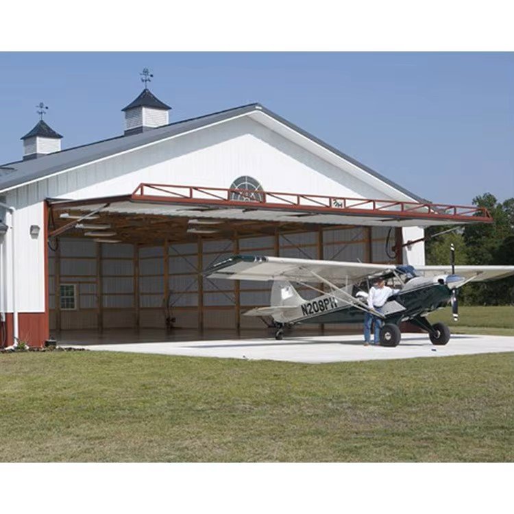 Modular Prefabricated Steel Structure Aircraft Hangar Economical Small Industrial Kit For Easy Assembly Use As A House Warehouse