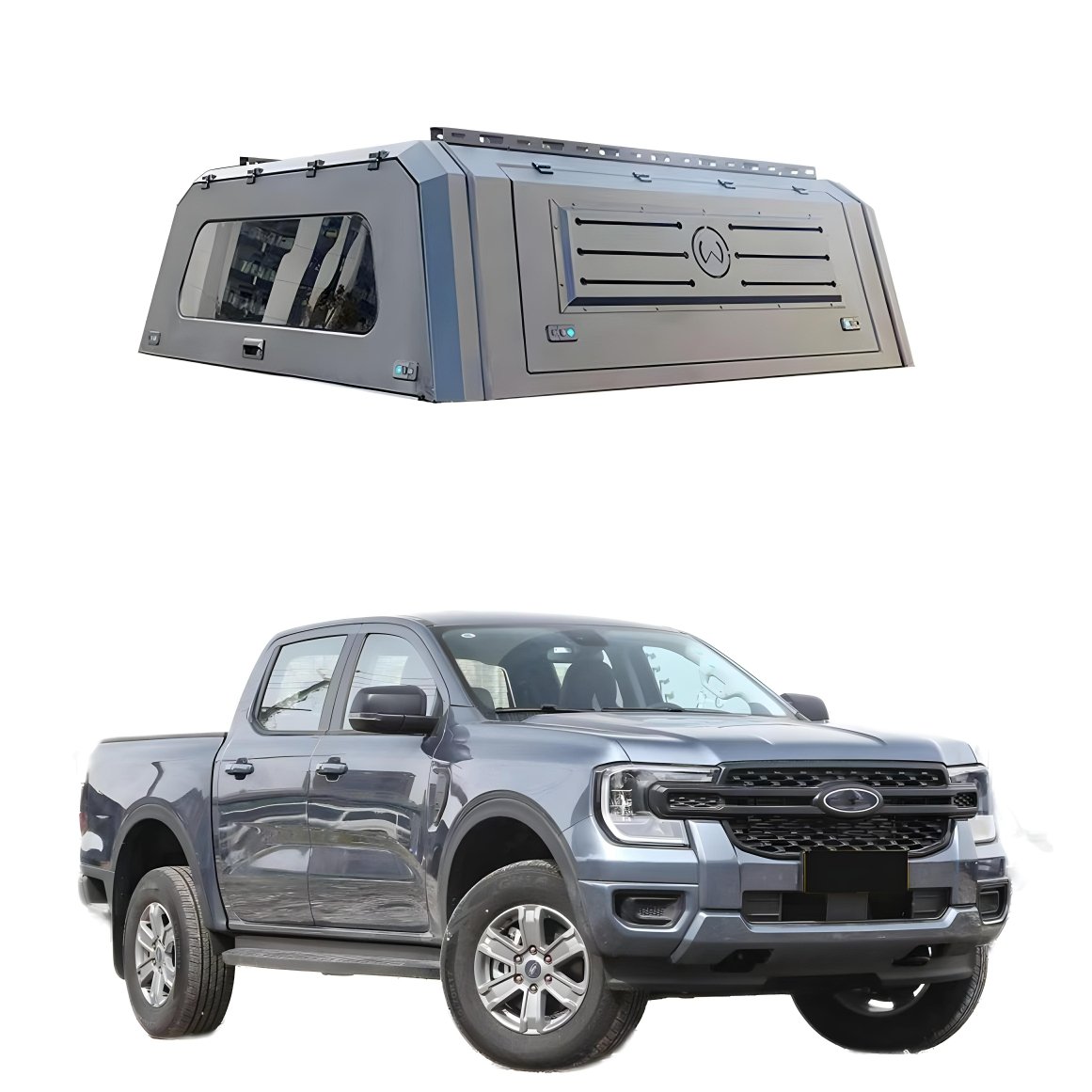 4X4 Aviation Aluminum Pickup Truck Bed Camper Cap Hardtop Waterproof Tonneau Cover Topper Canopy with Windows for Hilux RAM