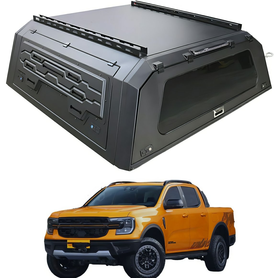 4X4 Aviation Aluminum Pickup Truck Bed Camper Cap Hardtop Waterproof Tonneau Cover Topper Canopy with Windows for Hilux RAM