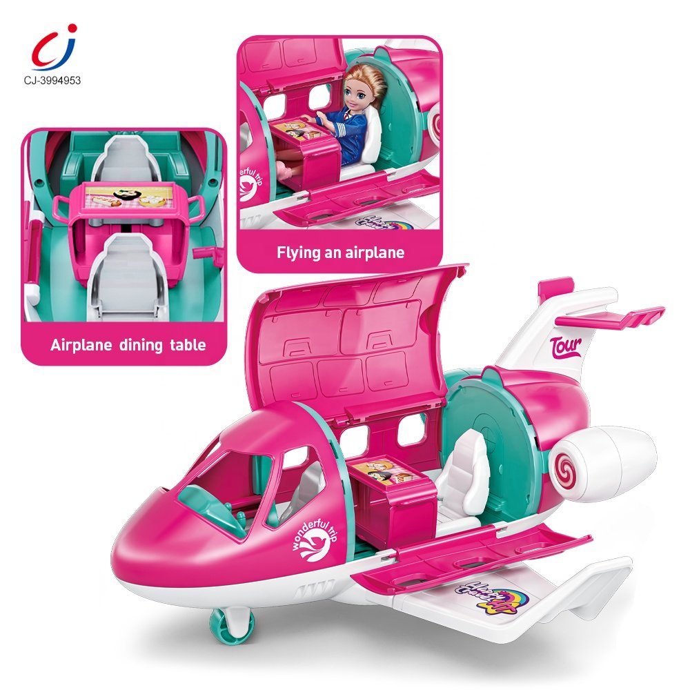 Chengji plane doll educational pretend play multifunctional small aircraft set toy doll for children girl