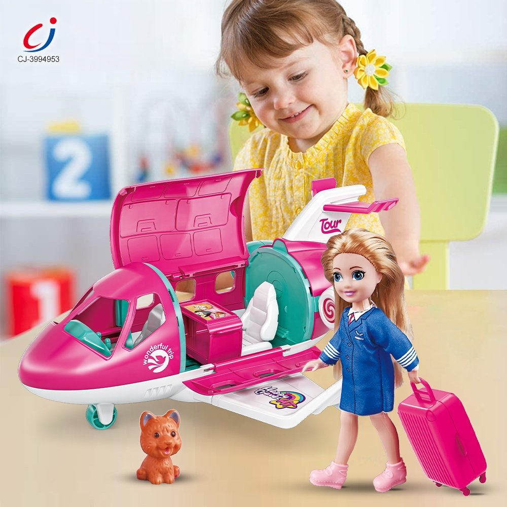Chengji plane doll educational pretend play multifunctional small aircraft set toy doll for children girl