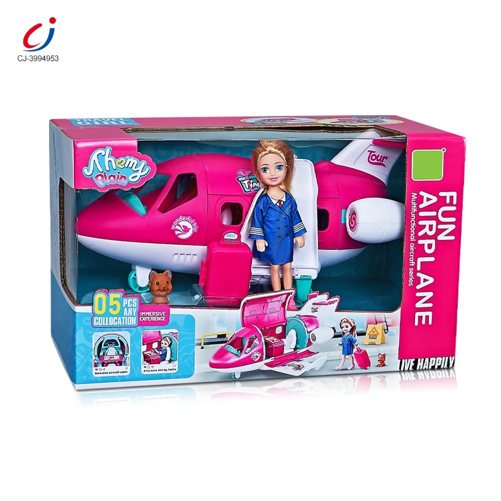Chengji plane doll educational pretend play multifunctional small aircraft set toy doll for children girl