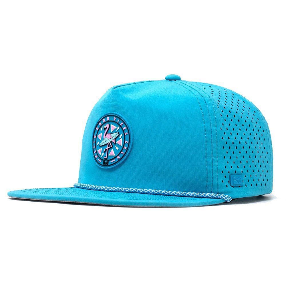 Custom Logo Flat Brim Laser Cut Perforated Water Proof Baseball Cap ,5 Panel Performance Snapback Hat Hydro Waterproof Dad Hat