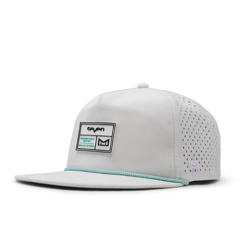 Custom Logo Flat Brim Laser Cut Perforated Water Proof Baseball Cap ,5 Panel Performance Snapback Hat Hydro Waterproof Dad Hat