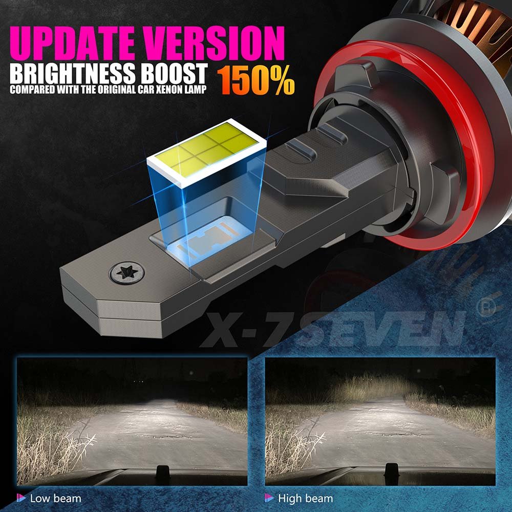 X-7SEVEN Best Selling XKRO Super High Power 160W 36000LM 6500K CSP Chip H1 H7 H8 H9 H11 9005 9006 9012 Led Headlight Bulbs