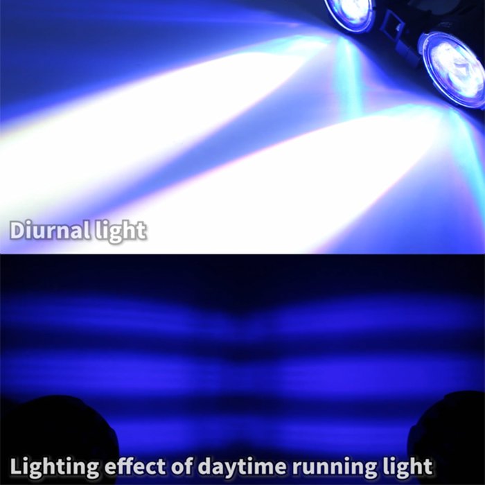 Motoled VISHAY 2PCS White Motorcycle Headlight Auxiliary Lamp LED Spotlight DRL Spot Head Light