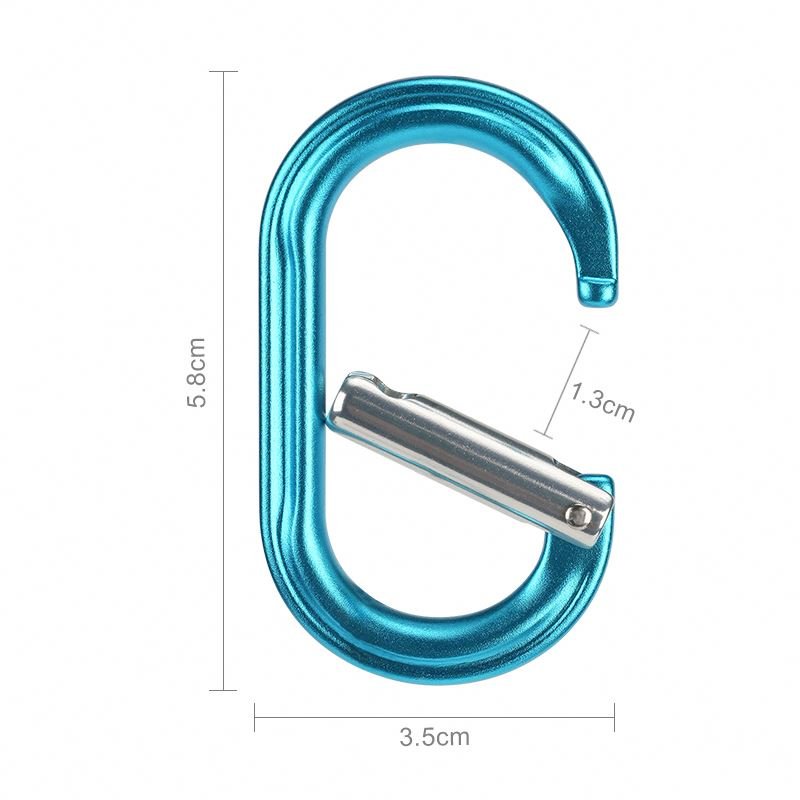4kN Mini Oval Carabiner Aluminum Bag Buckle Promotional Key Chain Metal Spring Clip Karabiner Keychain
