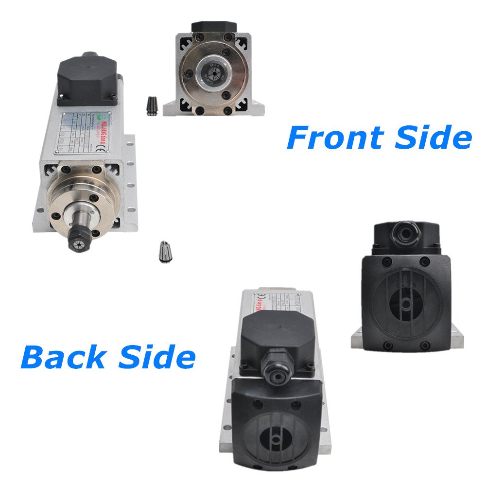 High Speed CNC Spindle Motor 1.5KW ER11 ER16 110V 220V 380V 24000rpm 400hz Air Cooling Spindle Aviation Plug Juction Box Style