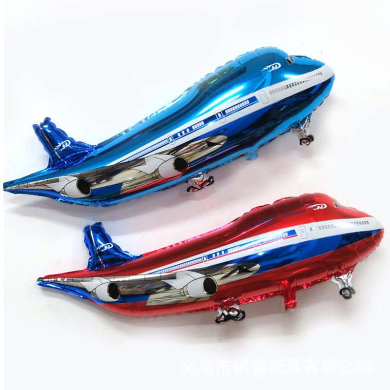 Aircraft Helicopter Accessories Advertising Decoration Flying Plane Helium Mylar Foil Red Blue White Airplane Shape Balloon