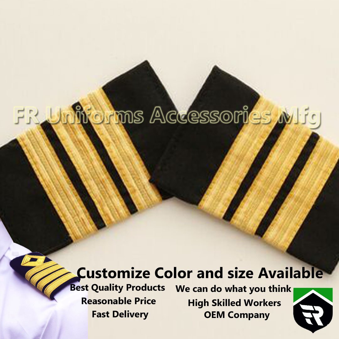 Professional Pilot Uniform Seafarer Air line Pilot Epaulettes Professional HIGH QUALITY PILOT EPAULETS SHOULDER BOARDS