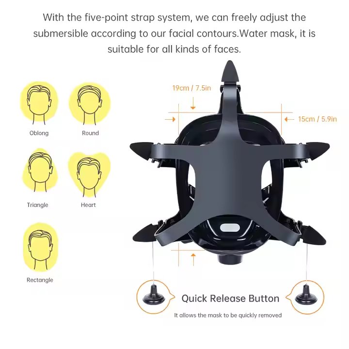 RS New 1L Mini Scuba Diving Tank DIDEEP X4000pro+ Swim Dive Accessories Lung Air Diving Tank With Full Face Mask and Pump