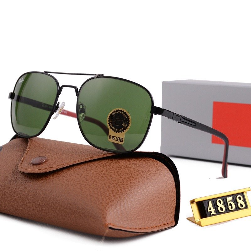 High End Metal Glass Lens Mens Sunglasses Famous Luxury Brand Designer Shades Eyewear Women 4858 Aviation Sun Glasses with Box