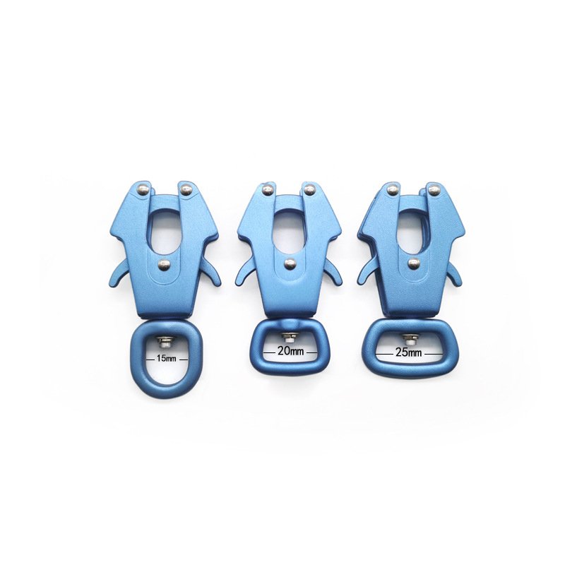 Novel Design Multiple Colors Custom Logo Aviation Aluminum Quick Release Metal Buckle Frog Clip for Pet Collars