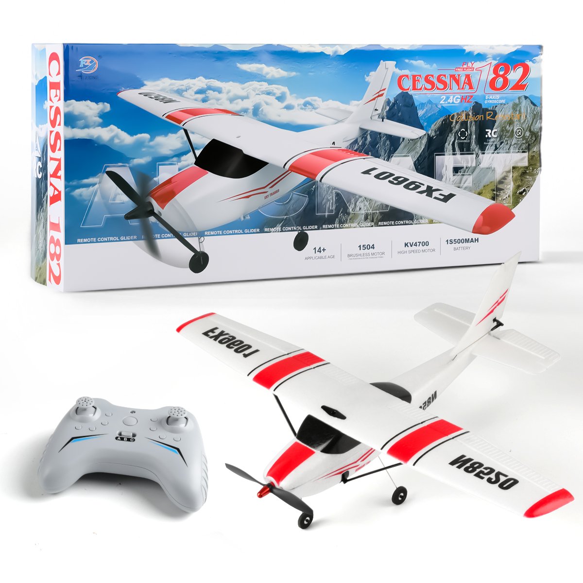 FX9601 RC Airplane 4CH Powerful Brushless Remote Control Toys Aircraft 520mm Wingspan EPP Foam Airplane for Children Adults