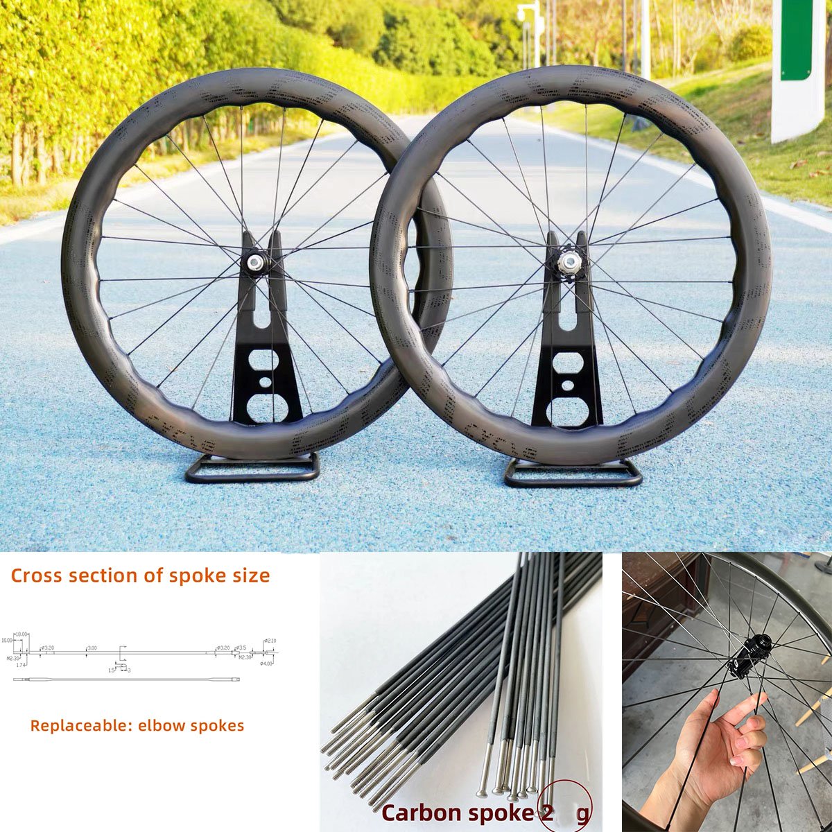 1.8g Carbon Spokes Bicycle Parts Titanium Alloy Spoke Road Bicycle Black Aviation Wind Breaking Spoke for XC MTB Bike Wheels