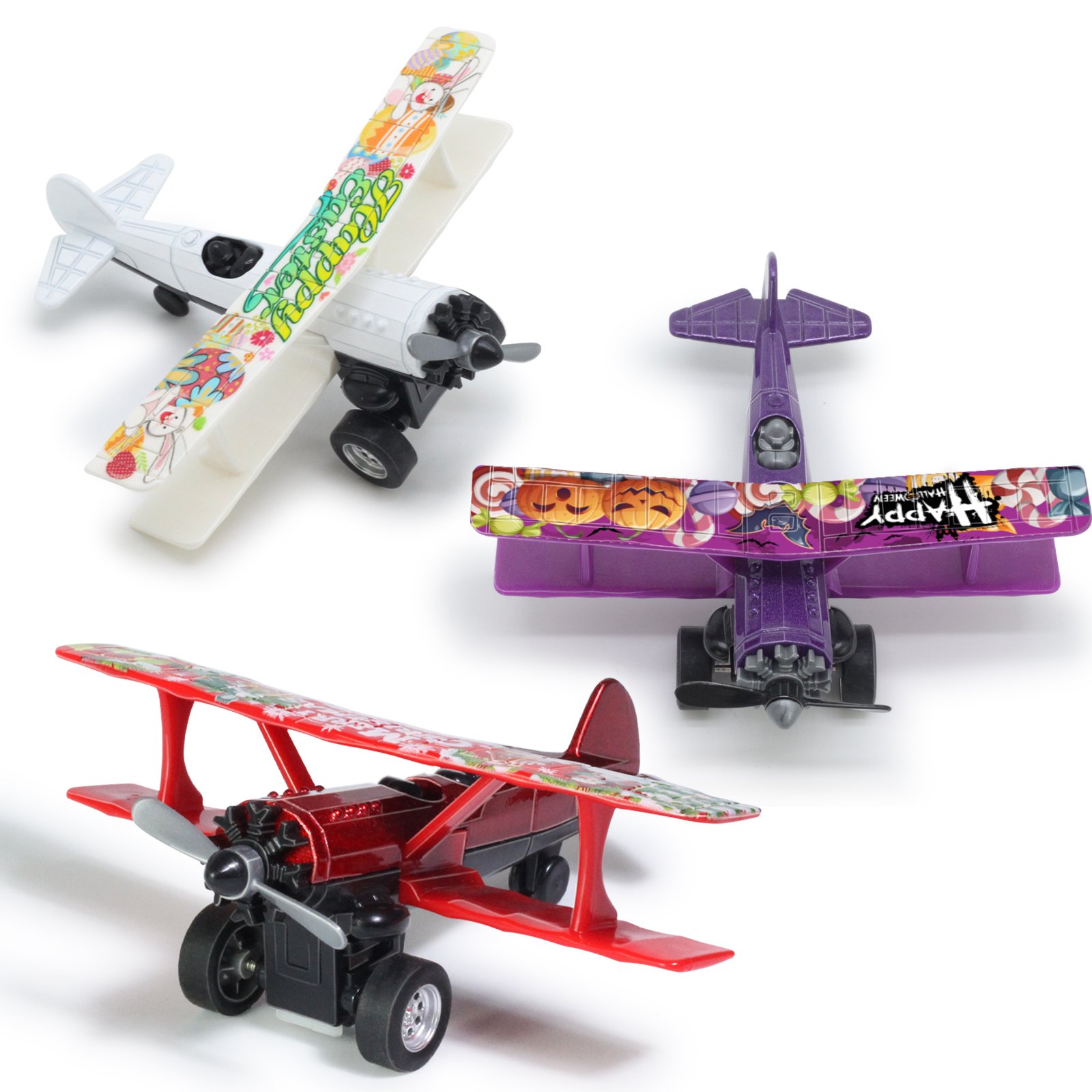 Sunq Toys Hot Selling Good Quality Pull Back Model Die-cast Aircraft Biplane Private Jet Flying Air Plane Toys For Sale