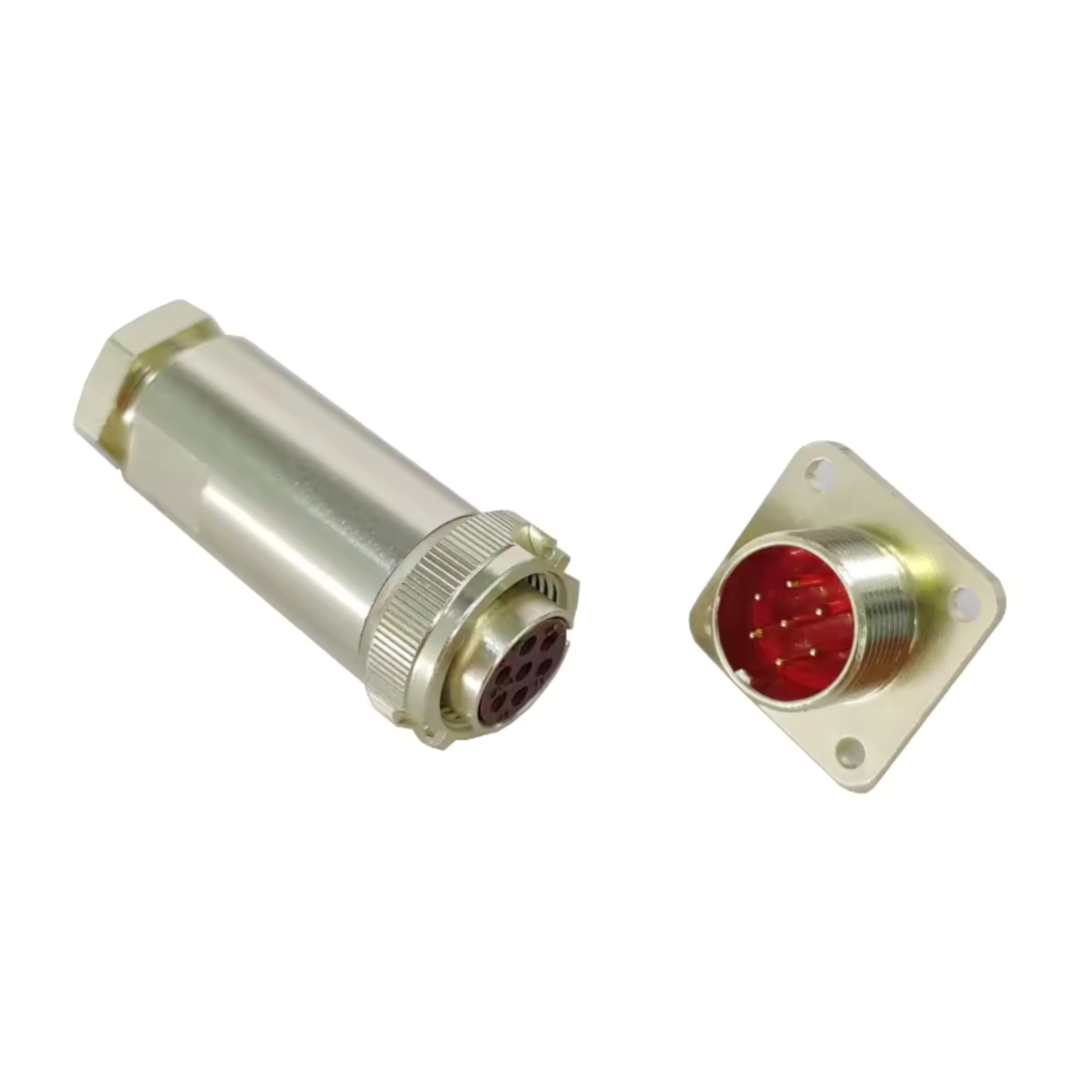 Py04/PC/RS 4/7/10/19 Pin Aviation Plug Socket CNC Machined Aluminum Brass Copper Circular Electrical Connector Drilling Type