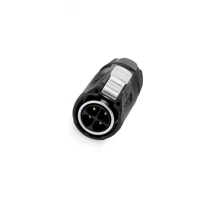LP24 IP67 Waterproof Screw Locking Plug 3Pin 4Pin 10 12 19 24pin Copper Cable Connector for Power 25A Plastic Shell LED Contract