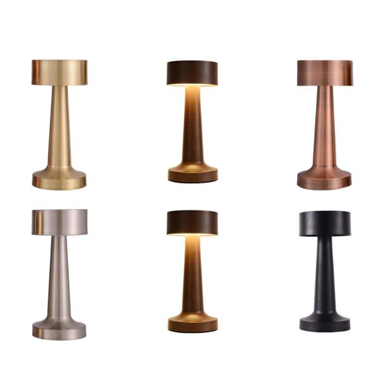 Nordic Iron Bar Table Lamp Touch Sensor Dimming Cordless Desk Lamp Rechargeable Led Bedside Lamp for Restaurant Coffee Decor