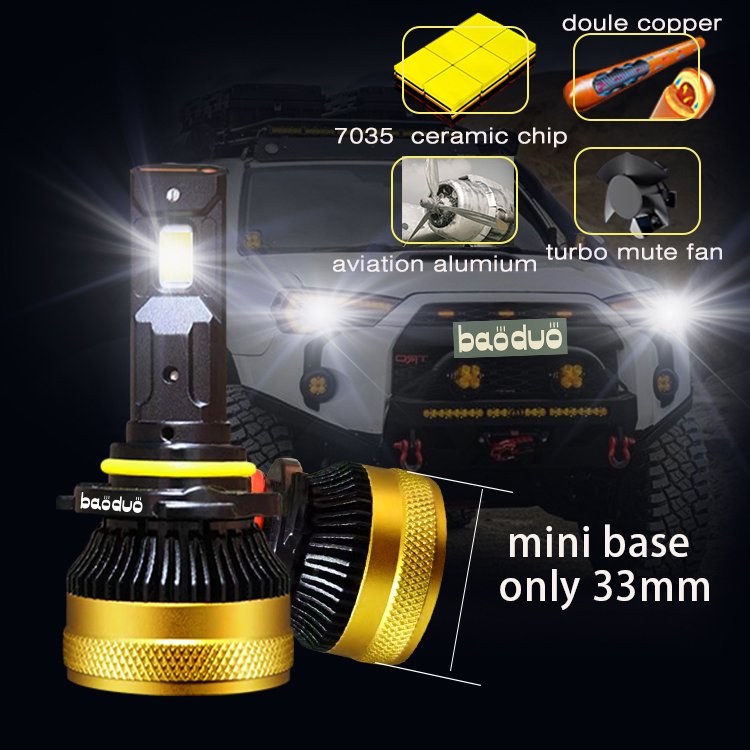 BAODUO Factory New Design 12V Mini Canbus 110W 12000LM LED Headlight Bulb H4 H7 H11 HB3 HB4 Auto Lighting for Toyota Honda Hilux