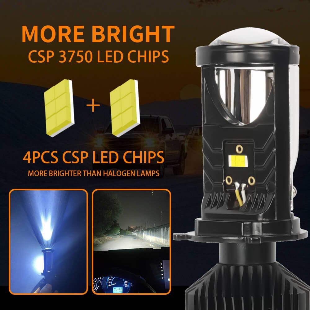 Bi LED T9/Y6 Double Beam LED Lights Car H4 Mini Motorcycle Accessories Two Mini Projector Lens Headlight