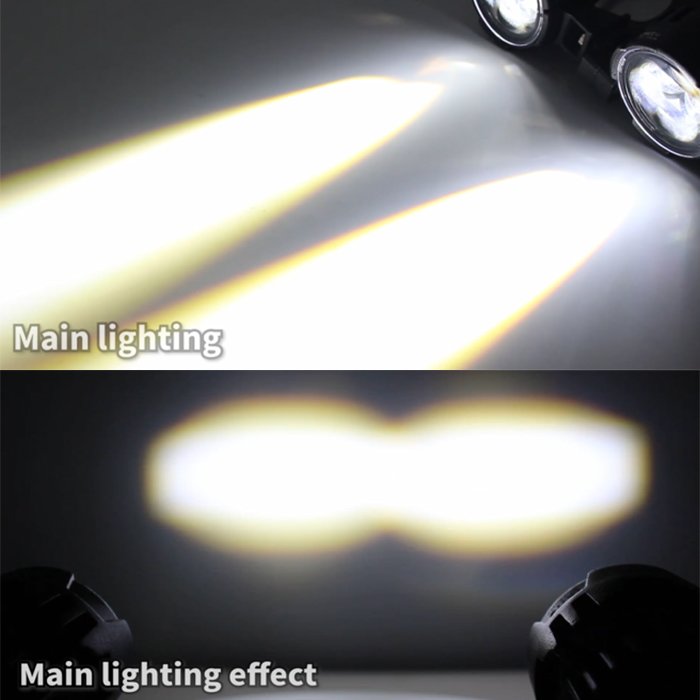 Motoled VISHAY 120W 6500K Projector LED Motorcycle Headlight Spotlights Work Fog Light