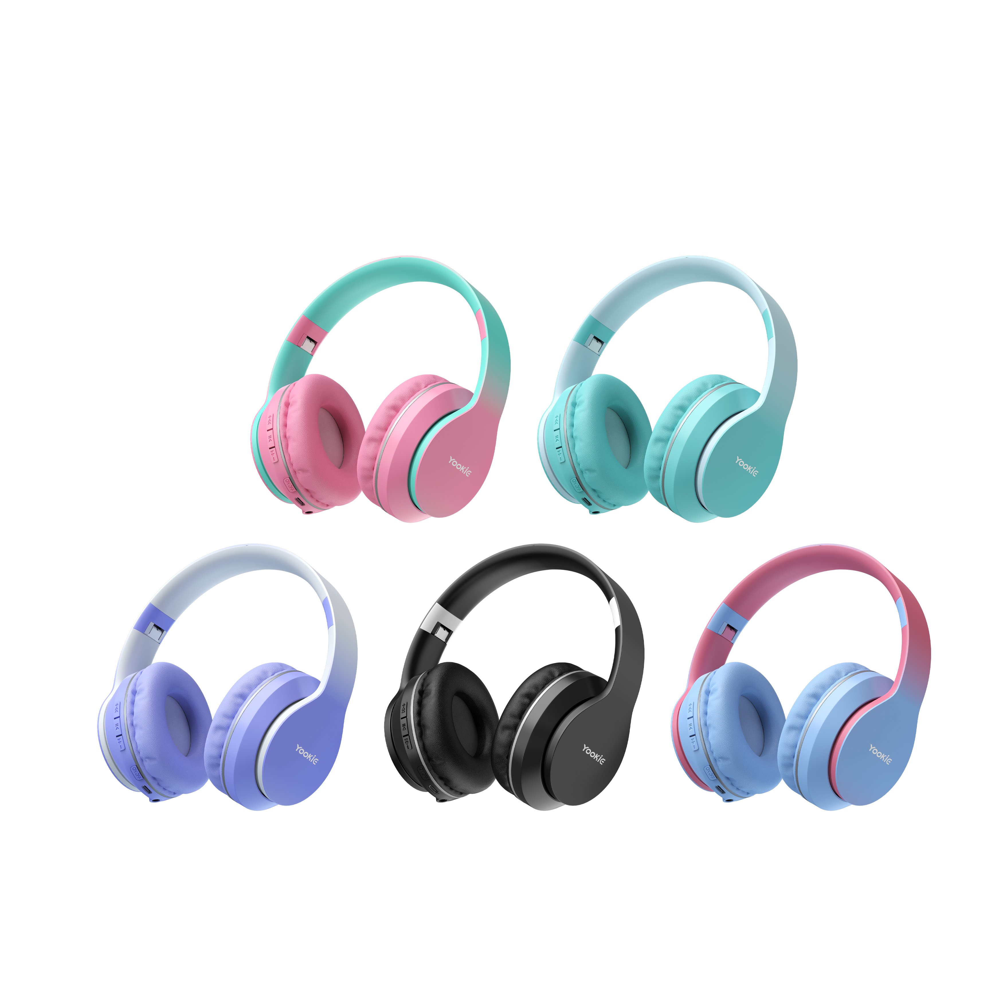 YooKiE Wireless Gradient On-Ear & Over-Ear Gaming Headphones Professional Computer Travel Accessories