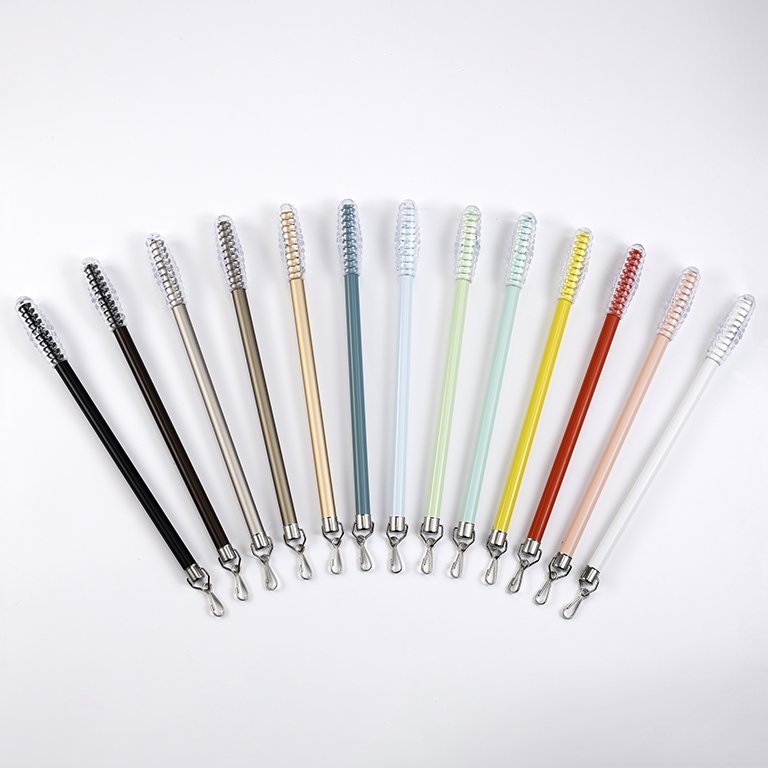Modern Stainless Steel Curtain Rod with Aluminum Pull Wand Rounded Base for Window Drapery 5m Length Home Use Accessory