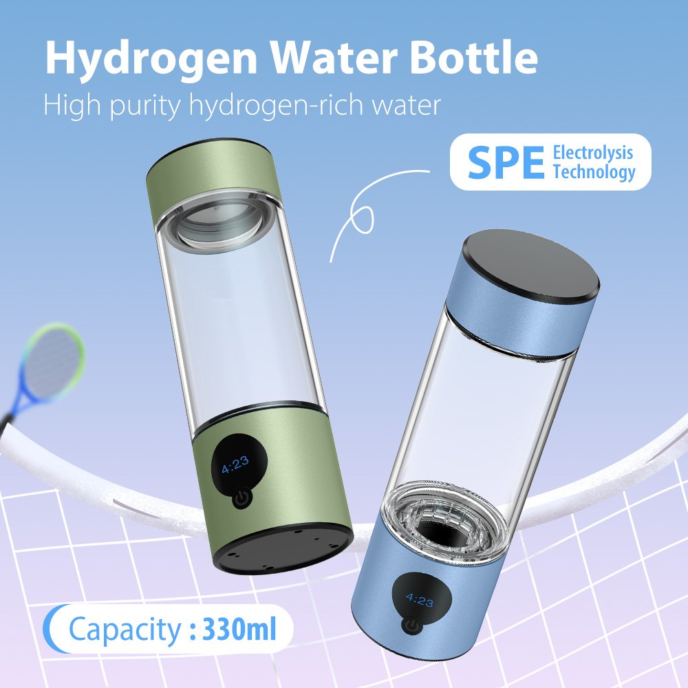 Suyzeko 4600ppb+ High Purity Hydrogen-Rich Water Generator SPE Electrolysis Technology 390ml Portable Hydrogen Water Bottle