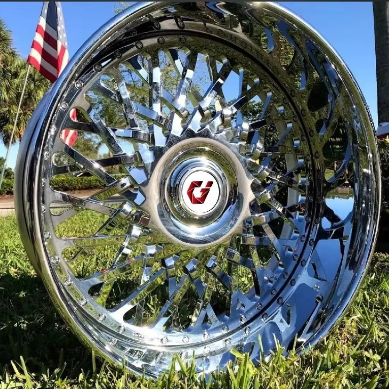 GVICHN 2-Piece Aluminum Alloy Wheel Chrome for Chevrolet Chevy Cadillac 20 22 24 26 28 30Inch 5x114.3 5X120.65 5X127 Forged Rim