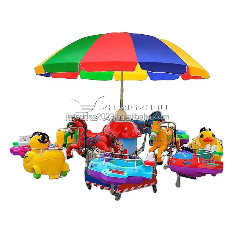 New Design 12 Seats Aircraft Rotary Lift Flying Animal Ride Coin Operated Carousel For Sale