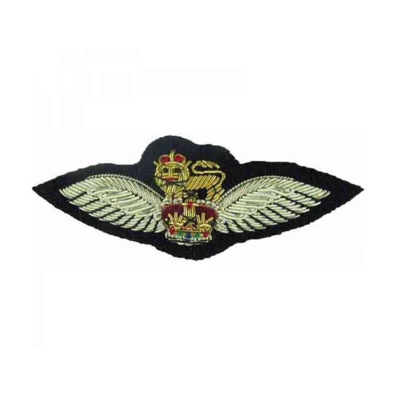 Premium Quality Bullion Crest Wing Patch OEM Aviation Pilot Captain Rank Bullion Chest Badge Emblem Crest Custom Pilot Wings