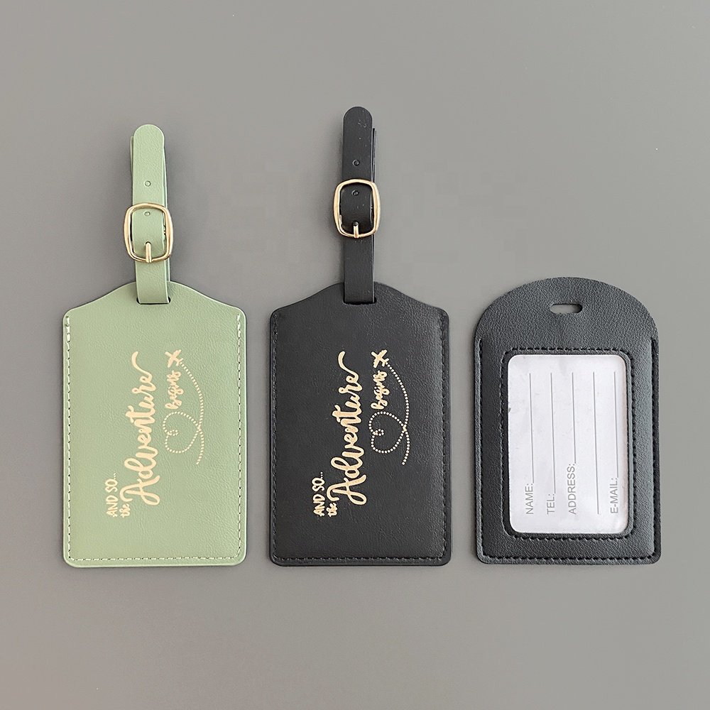 Adjustable Multi-Color Boarding Suitcase Tag Travel Named Baggage Tags Blank Airplane Pu Leather Eco Friendly Luggage Tag