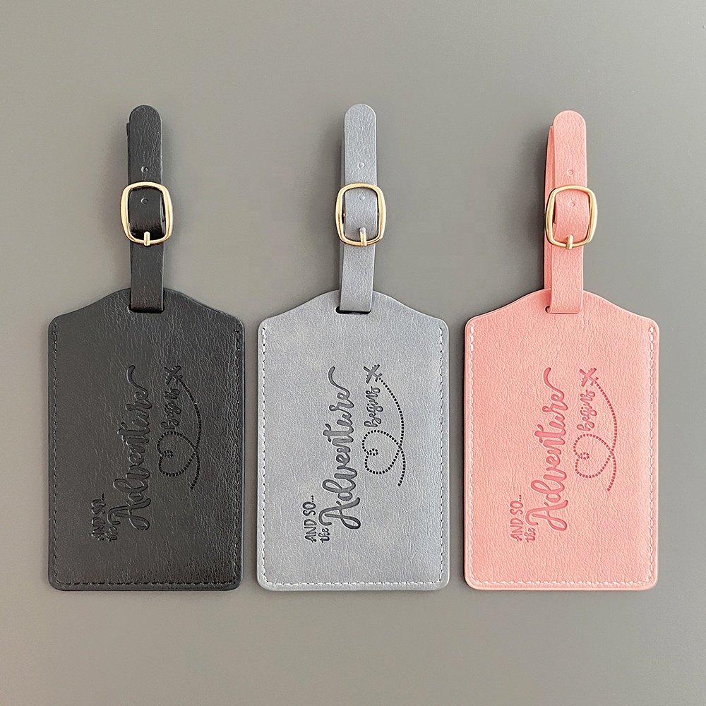 Adjustable Multi-Color Boarding Suitcase Tag Travel Named Baggage Tags Blank Airplane Pu Leather Eco Friendly Luggage Tag