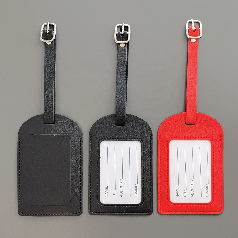 Adjustable Multi-Color Boarding Suitcase Tag Travel Named Baggage Tags Blank Airplane Pu Leather Eco Friendly Luggage Tag