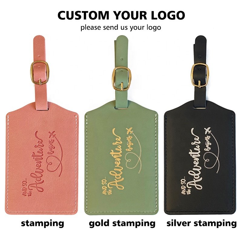Adjustable Multi-Color Boarding Suitcase Tag Travel Named Baggage Tags Blank Airplane Pu Leather Eco Friendly Luggage Tag