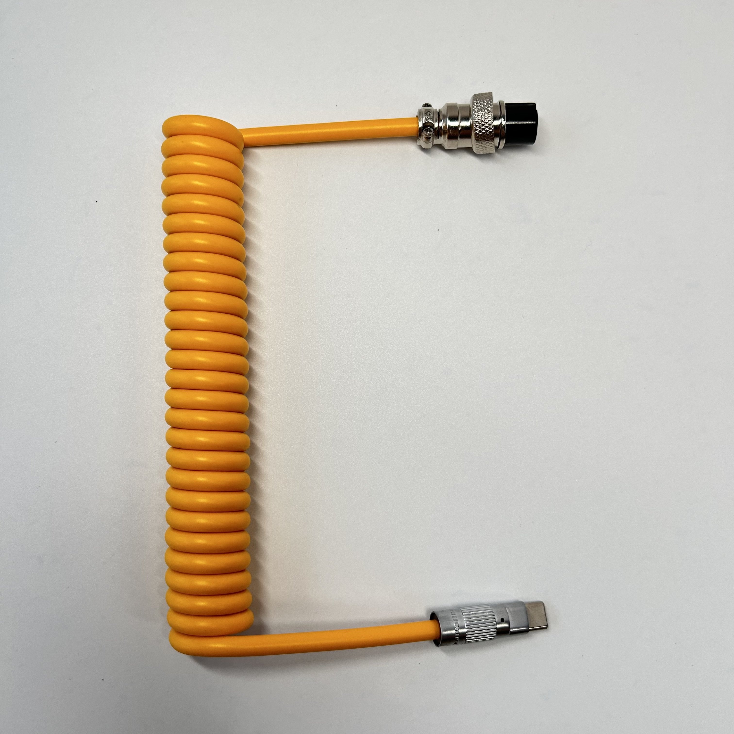 BSUN Durable Custom Customize Yellow Type c Spring Spiral Usb Cable Mechanical Keyboard Coiled Cable Keyboard
