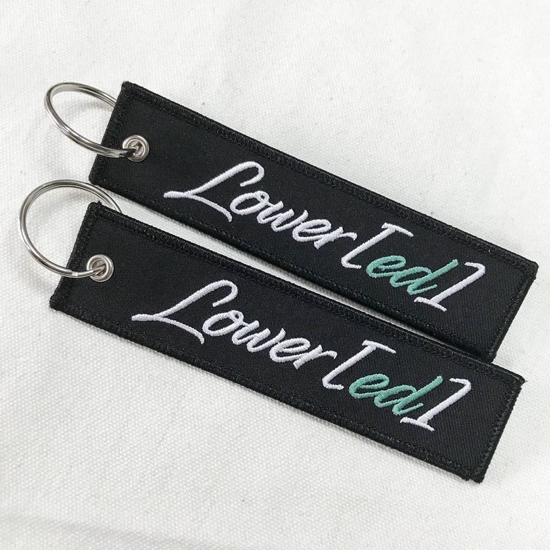 Wholesale Red Double-Faced Embroidery Aviation Keychain Embroidered Textile Custom Fabric Keychain