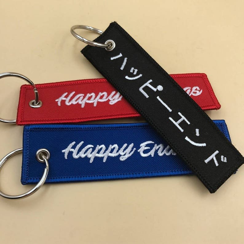 Wholesale Red Double-Faced Embroidery Aviation Keychain Embroidered Textile Custom Fabric Keychain