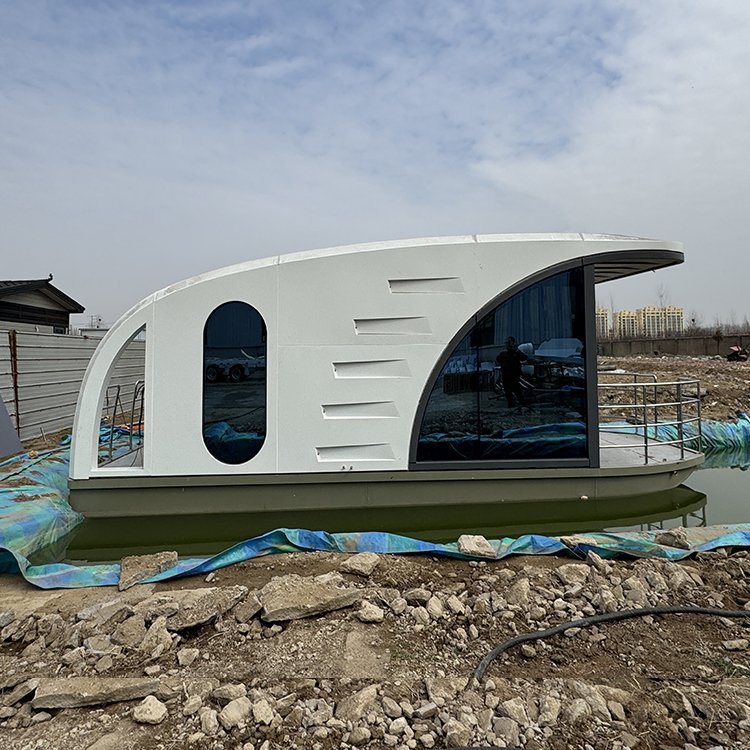 Floating Pontoon Homes Aluminium Pontoon Houseboat Floating Capsule Modular House